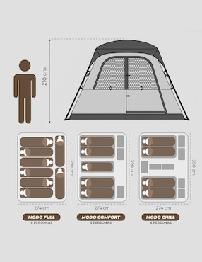 Casa de campaña Droplet para 8 personas