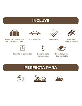 Casa de campaña Droplet para 8 personas