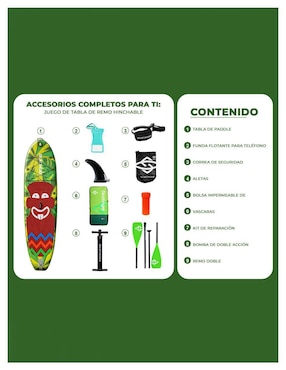 Kit tabla de surf Level Fitness surf Tabla de Surf Crazy Tribe