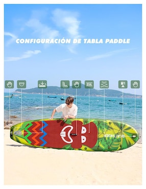 Kit tabla de surf Level Fitness surf Tabla de Surf Crazy Tribe