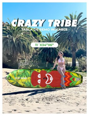 Kit tabla de surf Level Fitness surf Tabla de Surf Crazy Tribe