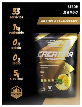Creatina monohidratada Elite Nutrition sabor mango de 1 kg