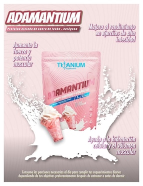 Adamantium Whey Protein Elite Nutrition con colágeno y proteína de suero de leche sabor helado de vainilla de 1 kg