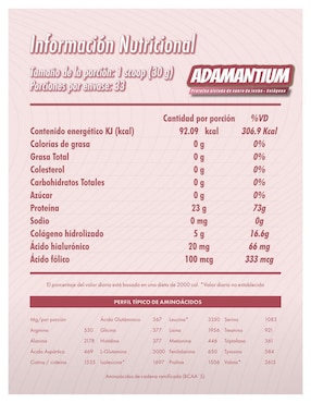 Adamantium Whey Protein Elite Nutrition con colágeno y proteína de suero de leche sabor helado de vainilla de 1 kg