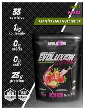Proteína Isolate Evoluxion Girl Elite Nutrition con proteína de suero de leche aislado sabor fresa de 1 kg