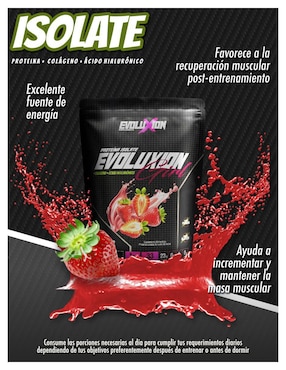 Proteína Isolate Evoluxion Girl Elite Nutrition con proteína de suero de leche aislado sabor fresa de 1 kg