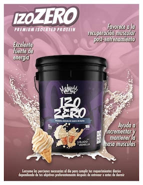 Izo Zero Madness Nutrition con proteína de suero de leche aislado sabor helado de vainilla de 5 kg