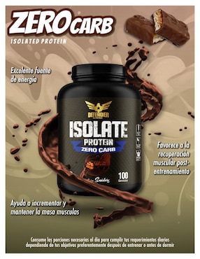 Isolate protein zero carb Defender Nutrition con proteína de suero de leche sabor chocolate de 3 kg