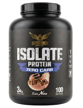 Isolate Protein Zero Carb Defender Nutrition con proteína de suero de leche sabor nuez de 3 kg