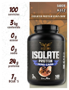 Isolate Protein Zero Carb Defender Nutrition con proteína de suero de leche sabor nuez de 3 kg
