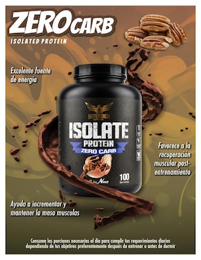 Isolate Protein Zero Carb Defender Nutrition con proteína de suero de leche sabor nuez de 3 kg