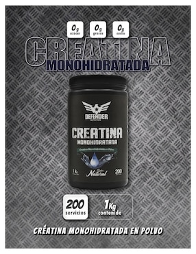Creatina monohidratada Defender Nutrition sabor natural de 1 kg