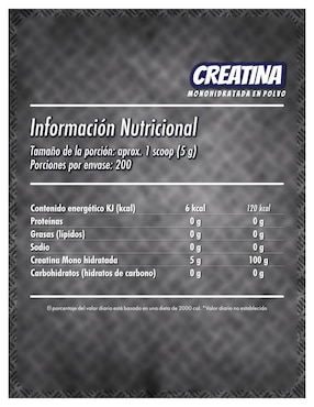 Creatina monohidratada Defender Nutrition sabor natural de 1 kg