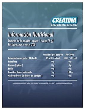 Creatina monohidratada Madness Nutrition con creatina monohidratada sabor natural de 1 kg