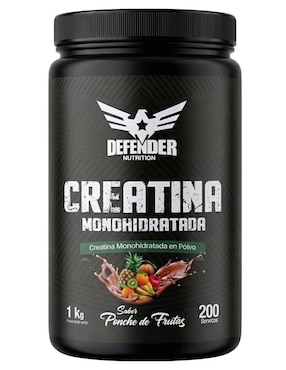Creatina monohidratada Defender Nutrition con creatina ponche de frutas de 1 kg