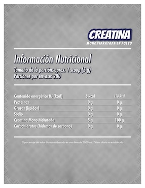 Creatina monohidratada Defender Nutrition con creatina ponche de frutas de 1 kg