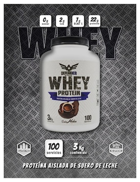 Whey Protein Defender Nutrition con proteína de suero de leche sabor moka de 3 kg