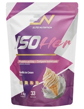 Iso her Elite Nutrition con proteína de suero de leche aislado sabor vainilla de 1 kg