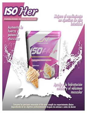 Iso her Elite Nutrition con proteína de suero de leche aislado sabor vainilla de 1 kg