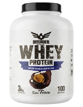 Whey protein Defender Nutrition con proteína de suero de leche sabor chocolate de 3 kg