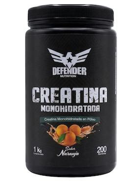 Creatina monohidratada Defender Nutrition sabor naranja de 1 kg