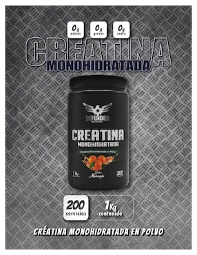 Creatina monohidratada Defender Nutrition sabor naranja de 1 kg