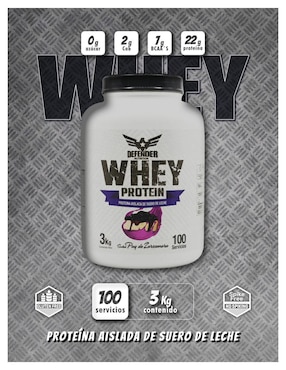 Whey protein Defender Nutrition con proteína de suero de leche sabor zarzamora de 3 kg
