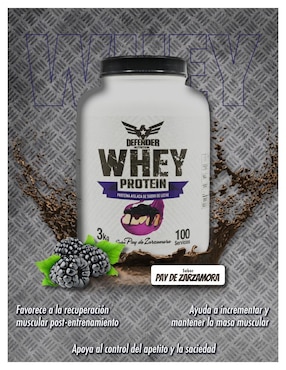 Whey protein Defender Nutrition con proteína de suero de leche sabor zarzamora de 3 kg