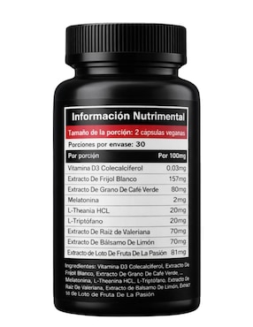 Termogenico Night Time Nature Life con multivitaminico de 30 cápsulas