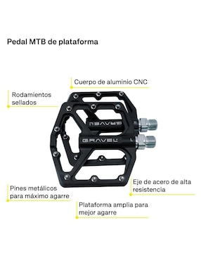 Pedales para bicicleta Aluminio Gravel