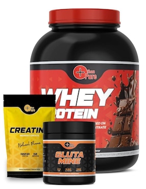 Kit de suplementos alimenticios Whey Protein + Glutamina + Creatina Monohidratada More Than Pure