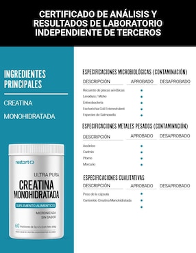 Creatina Monohidratada Micronizada Restart de 300 g