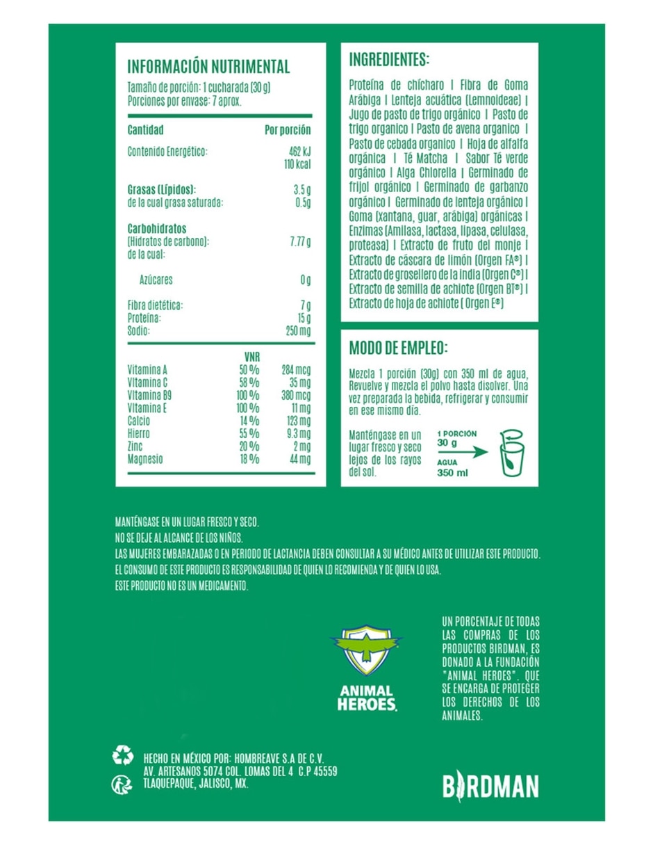 Suplemento Alimenticio y Proteína sabor matcha de 210 g 6