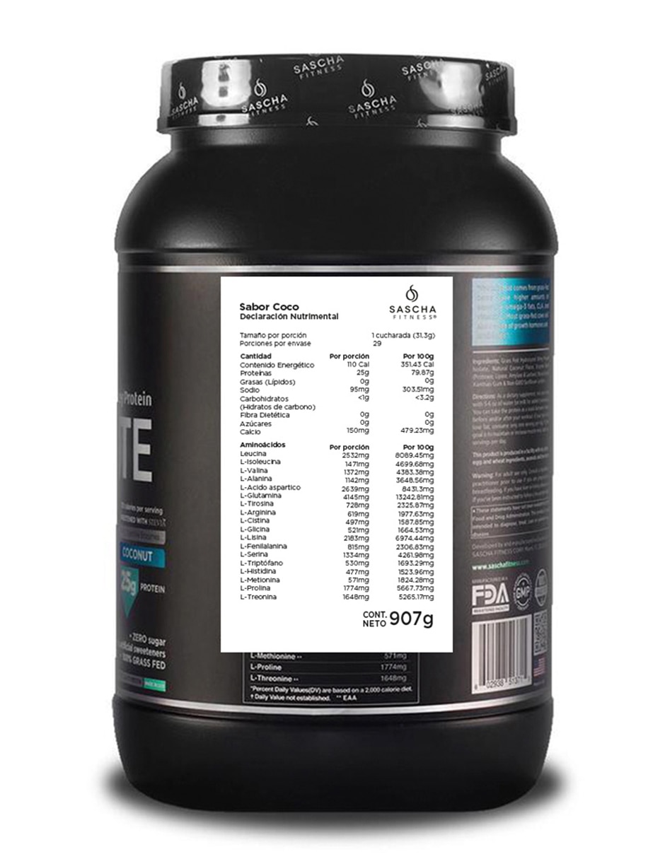 Proteína sabor coco de 907 g 2