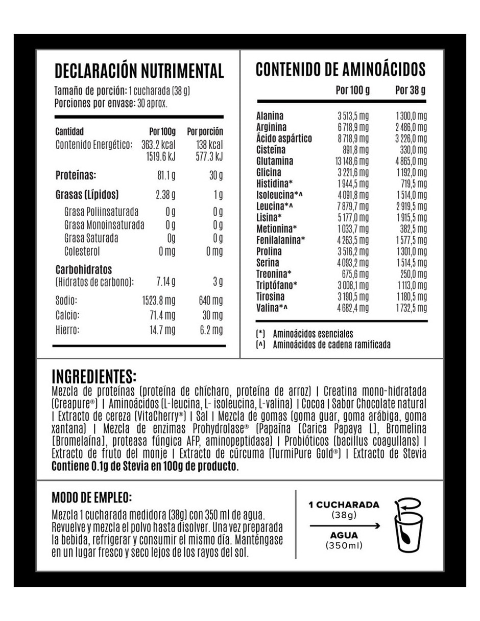 Proteína Vegetal Premium sabor chocolate de 1.14 kg 4