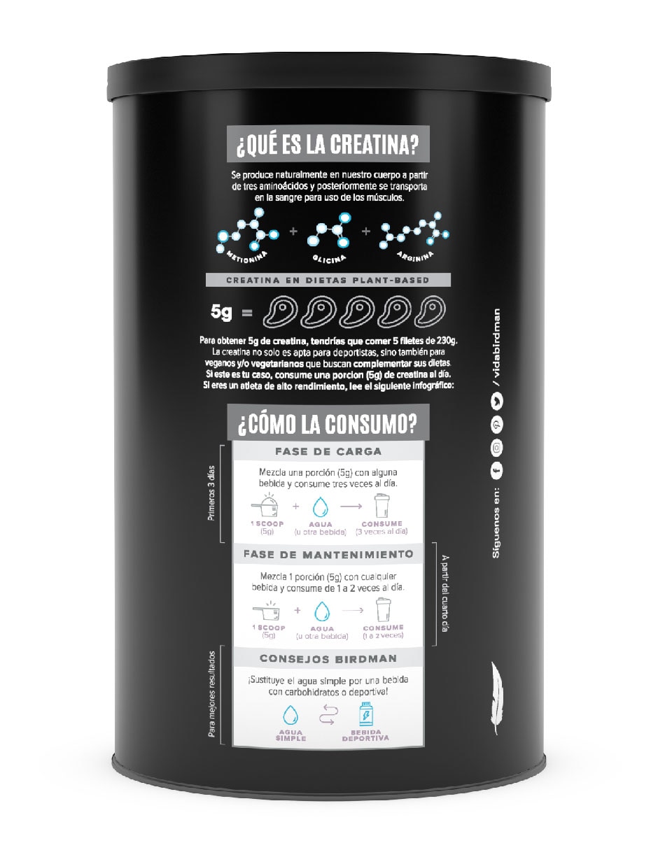 Birdman Creatina Monohidratada de Alta Pureza de 450 g 2