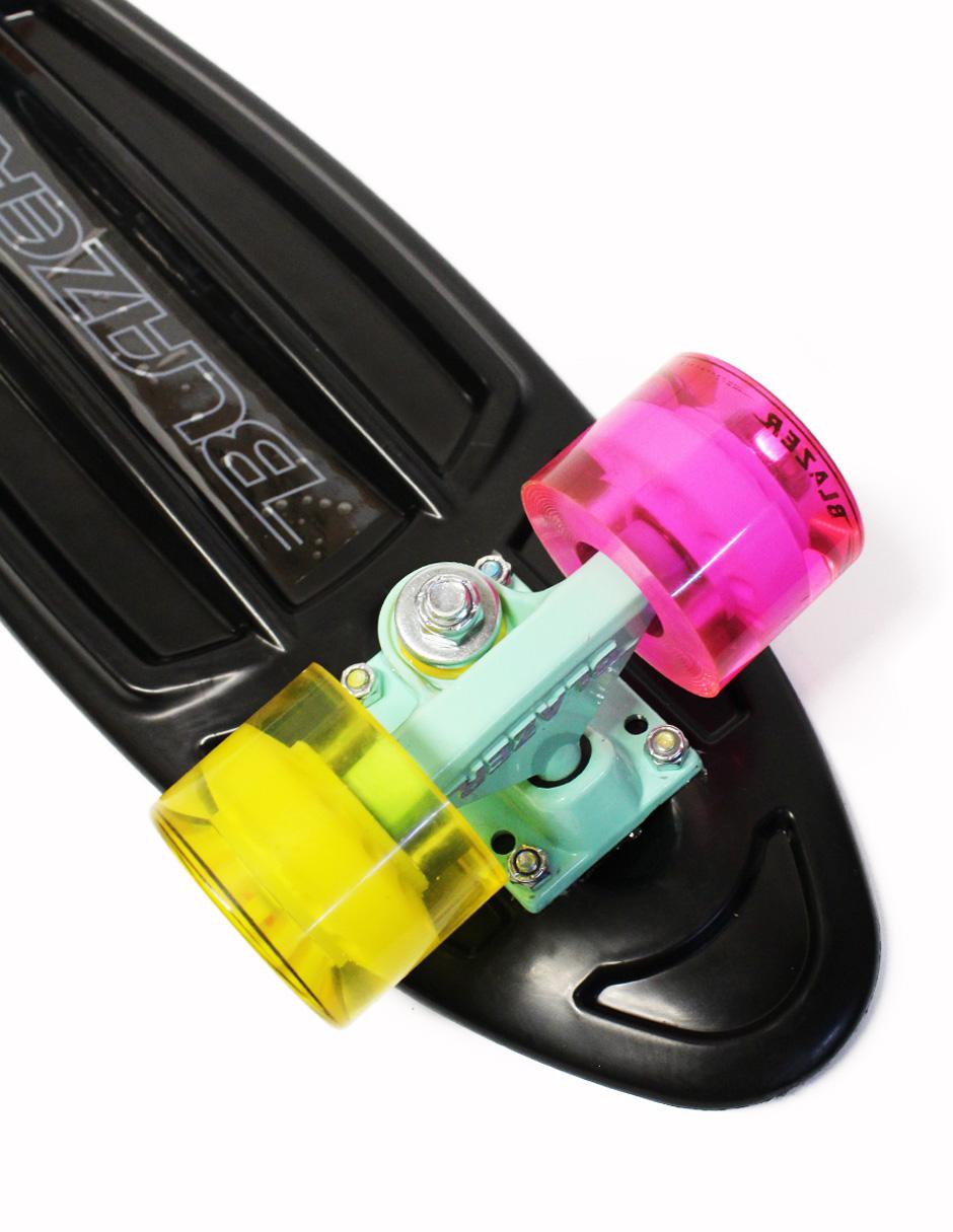 Patineta Penny negra llanta Transparente 2