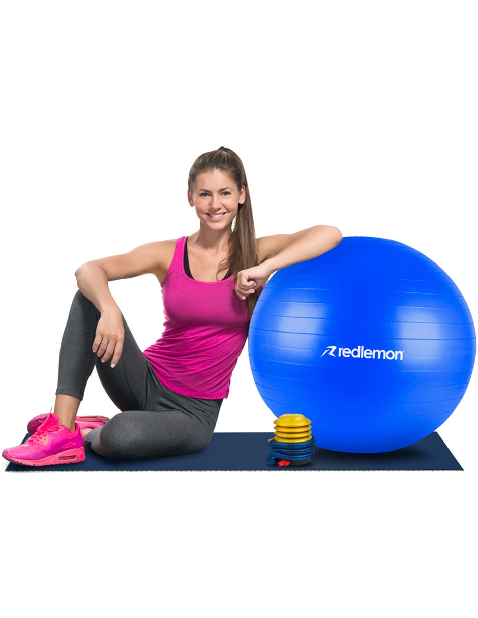 Pelota para pilates y yoga con bomba de aire Redlemon fitness ejercicio 2