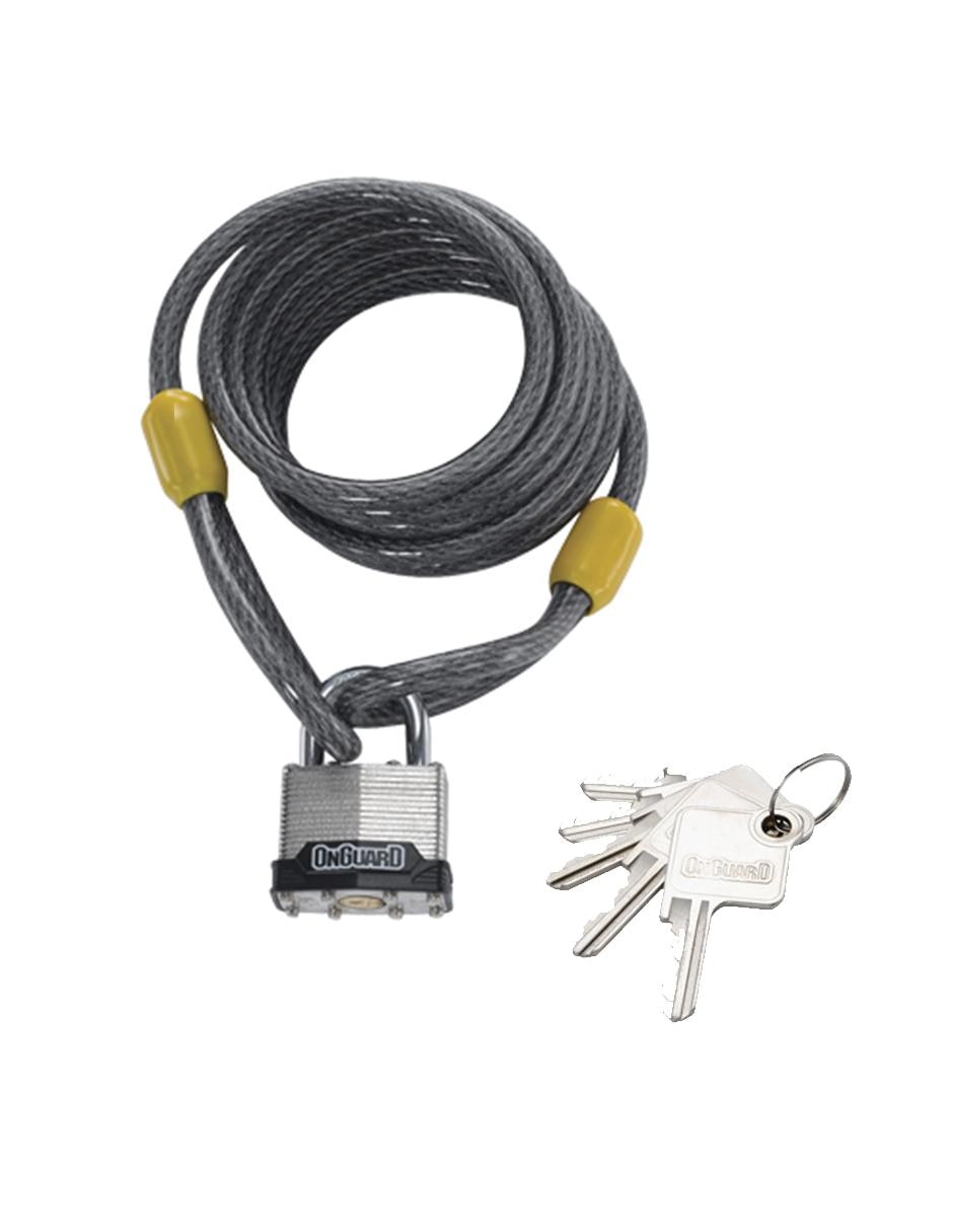 Candado para bicicleta con cable de Acero Trenzado OnGuard 8033 2