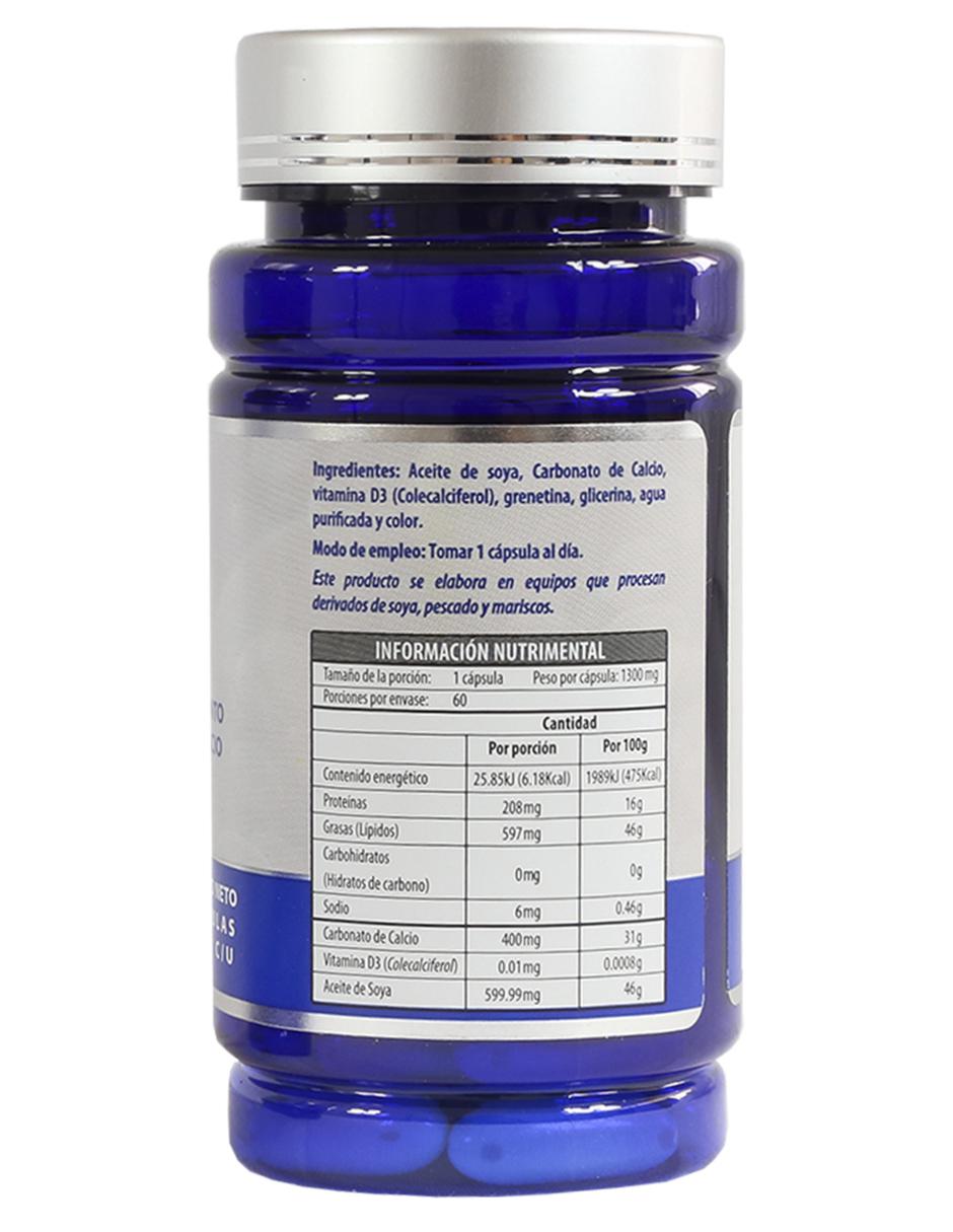 Suplemento Alimenticio Calcio con Vitamina D3 60 Cápsulas Softgel Maklen de 60 cápsulas