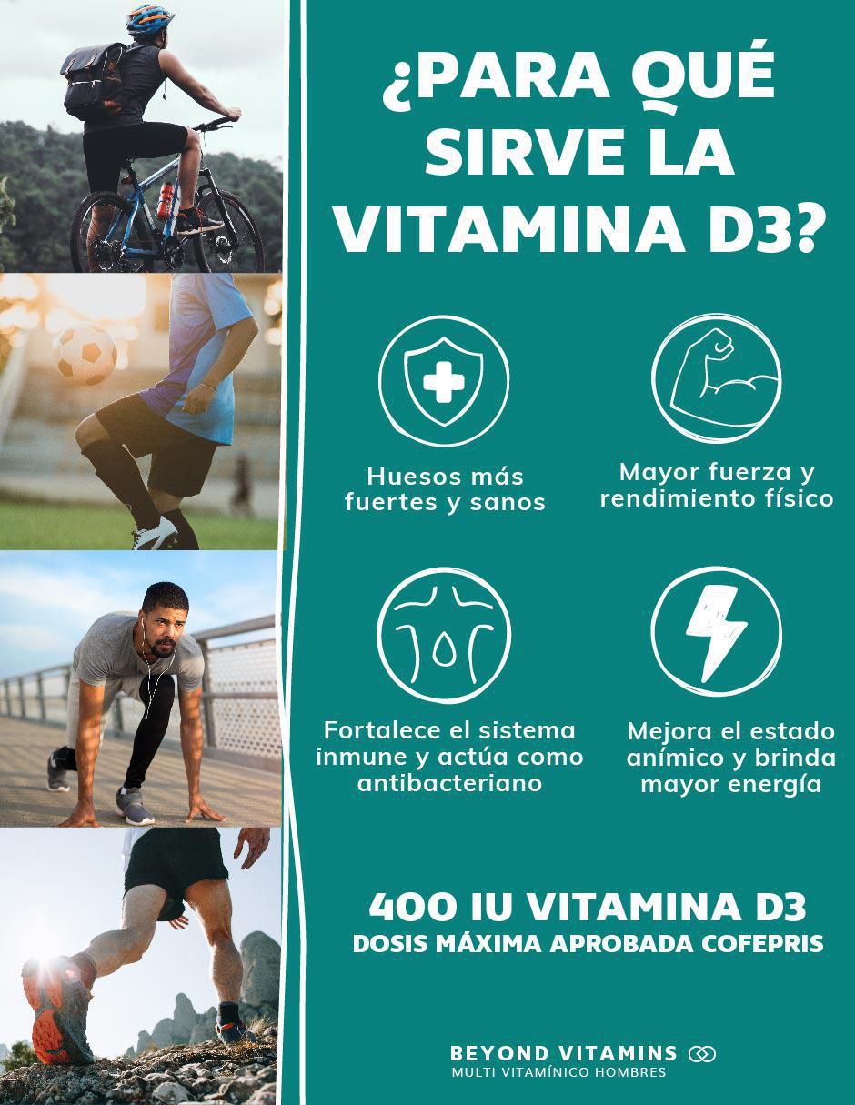 Multivitaminico con Vitamina D 23 vitaminas y minerales para Hombres sabor natural de 60 cápsulas 3
