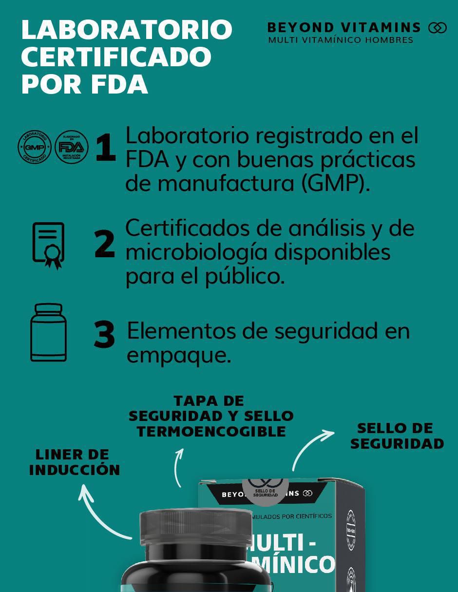 Multivitaminico con Vitamina D 23 vitaminas y minerales para Hombres sabor natural de 60 cápsulas 6