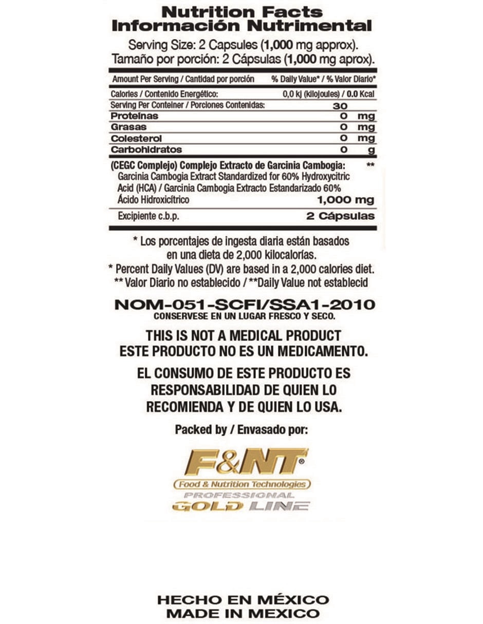 Fórmula concentrada de extracto de garcina cambogia con extracto de garcina cambogia 2