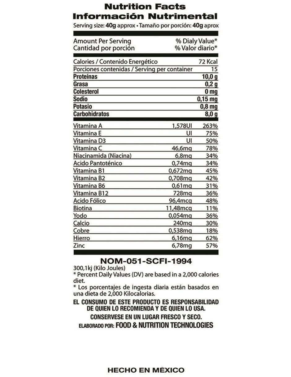 Proteína Food & sabor natural de 600 g 2