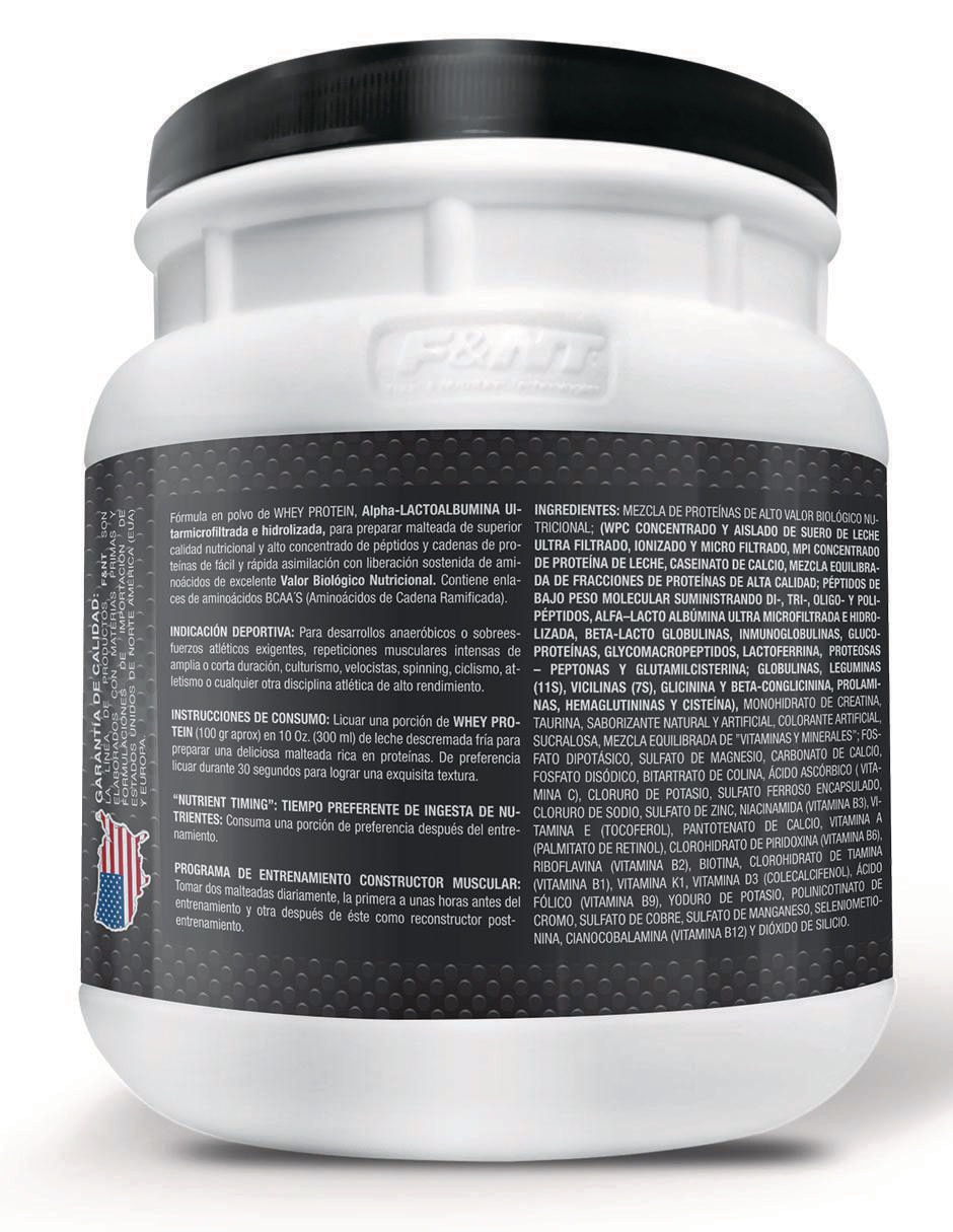 Suplemento alimenticio Food & Nutrition Technologies sabor nuez avellana 3