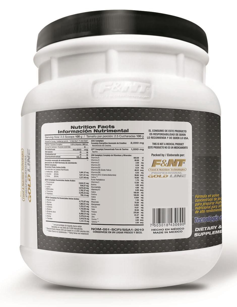 Suplemento alimenticio Food & Nutrition Technologies sabor nuez avellana 4