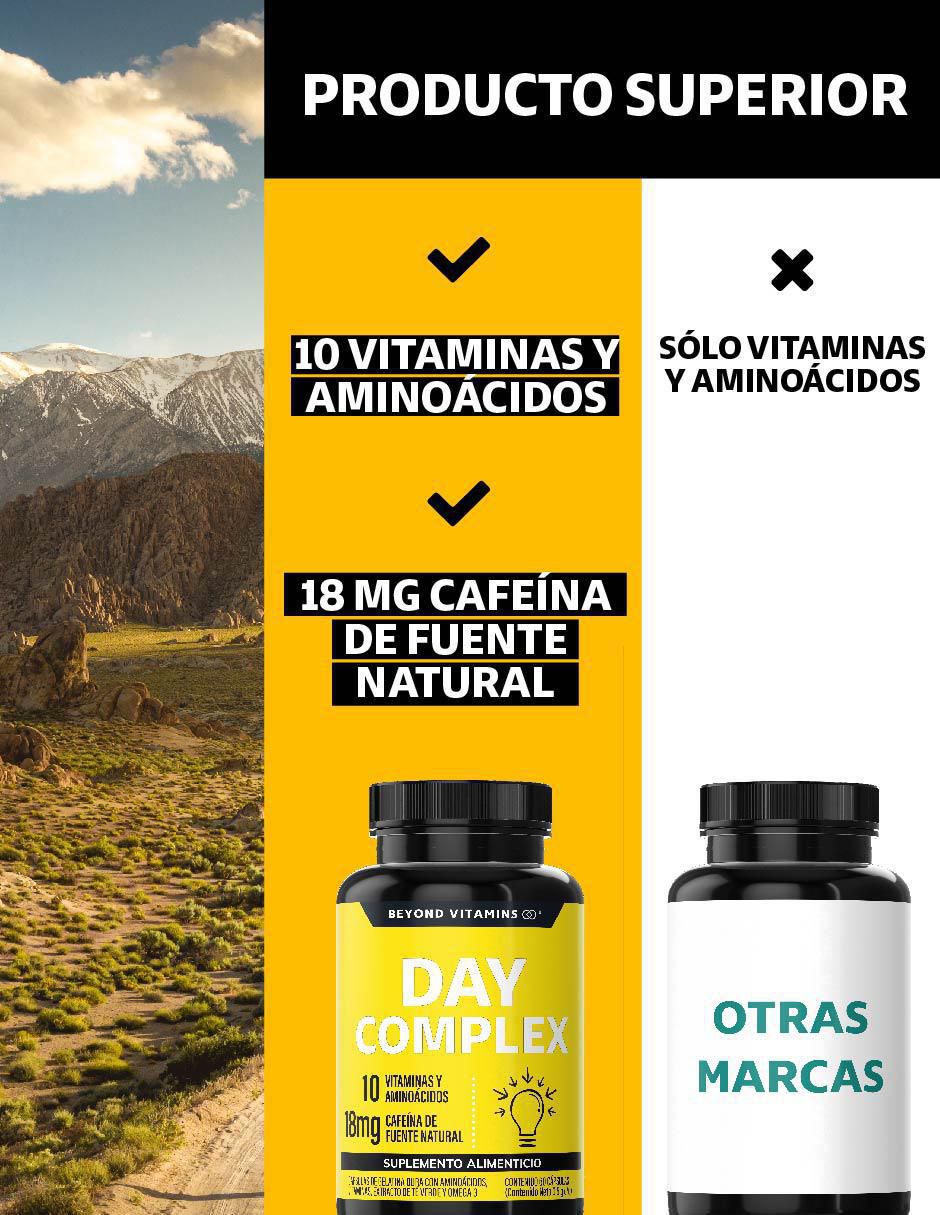 Day Complex Nootrópico con Omega 3 Carnitina Teanina y Vitamina C sabor natural de 60 cápsulas 2