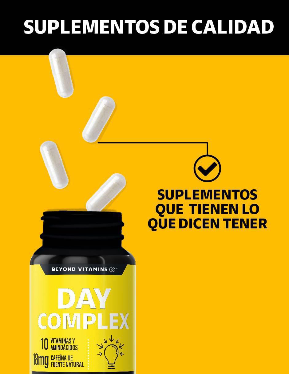 Day Complex Nootrópico con Omega 3 Carnitina Teanina y Vitamina C sabor natural de 60 cápsulas 3