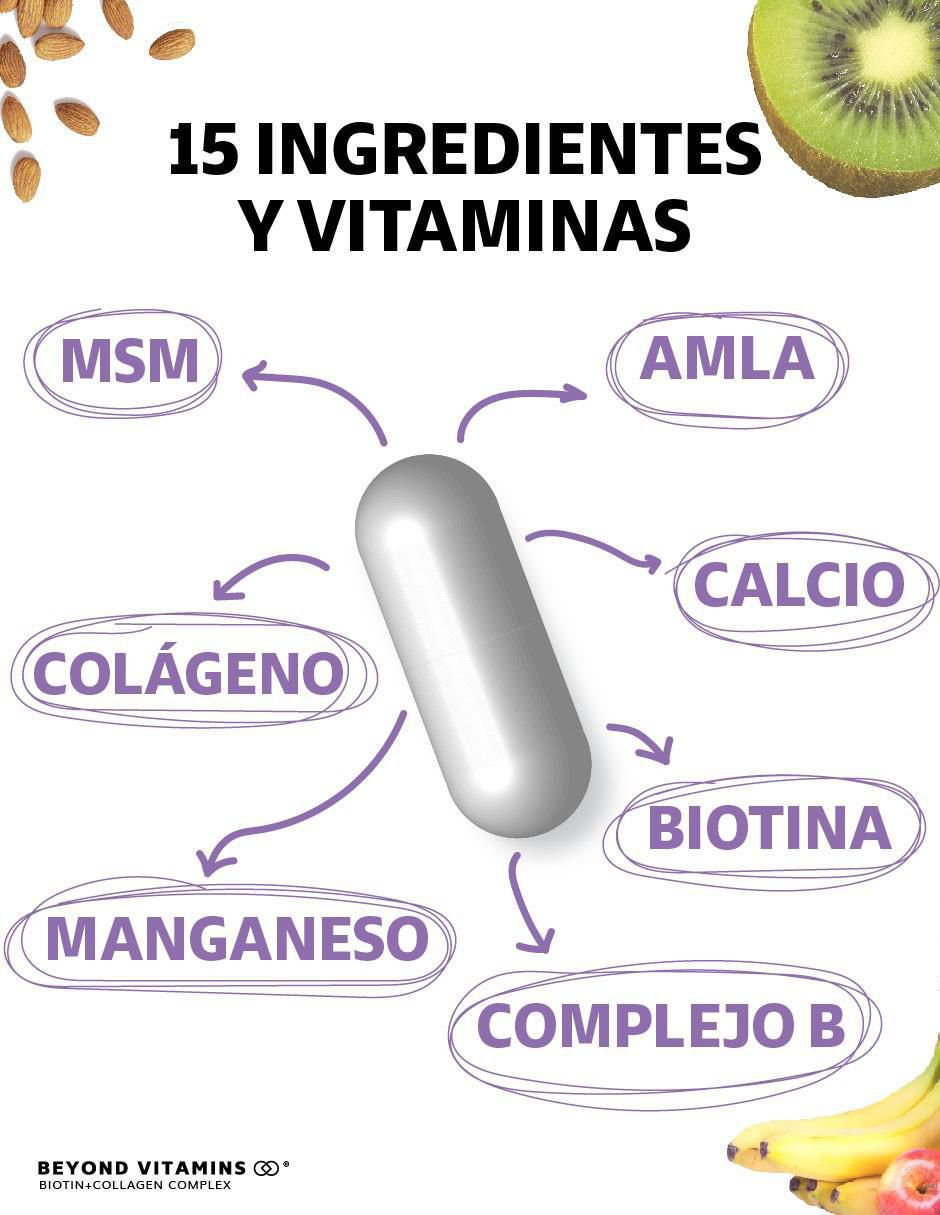Biotina con biotina y colágeno sabor natural de 150 cápsulas 3