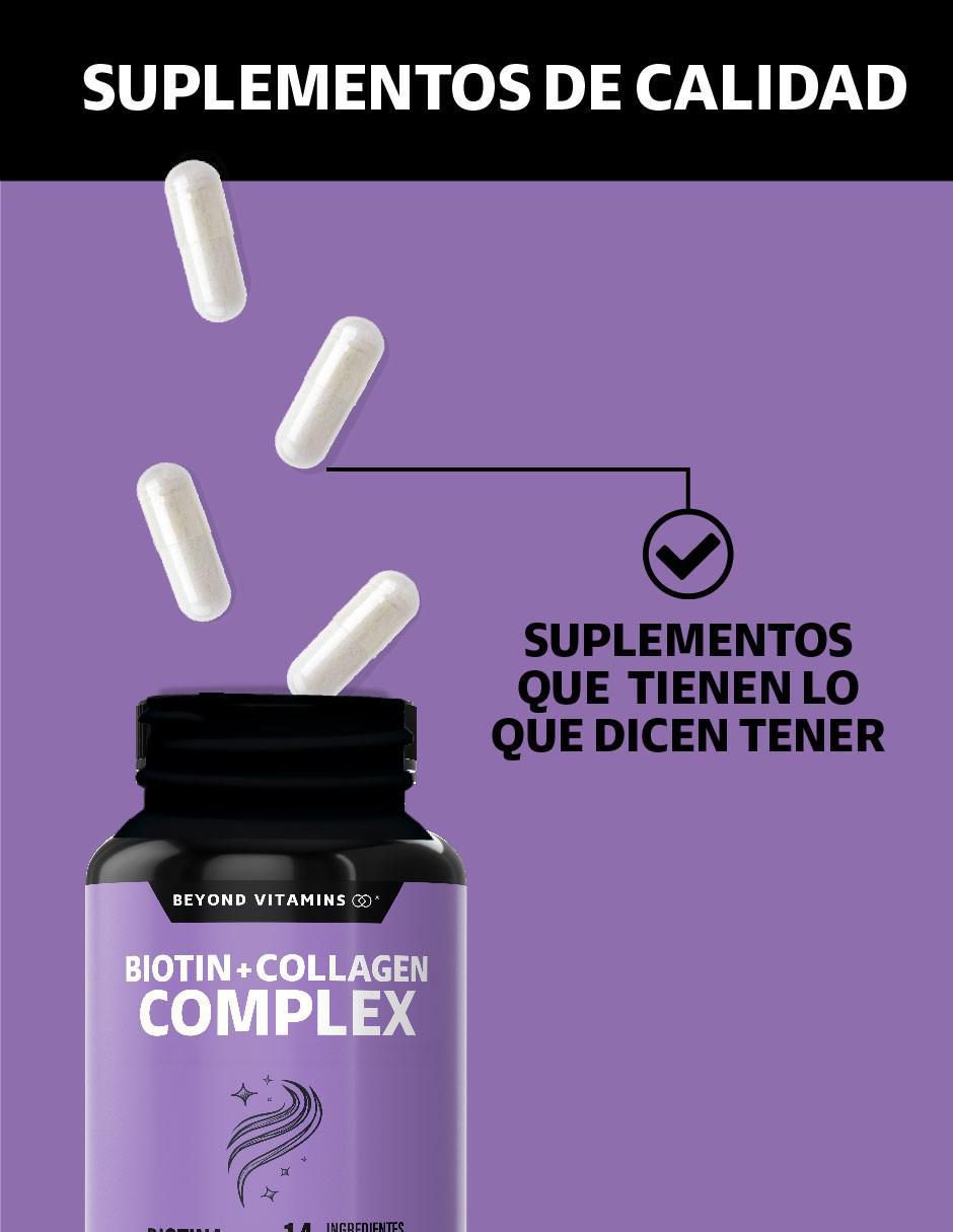 Biotina con biotina y colágeno sabor natural de 150 cápsulas 6